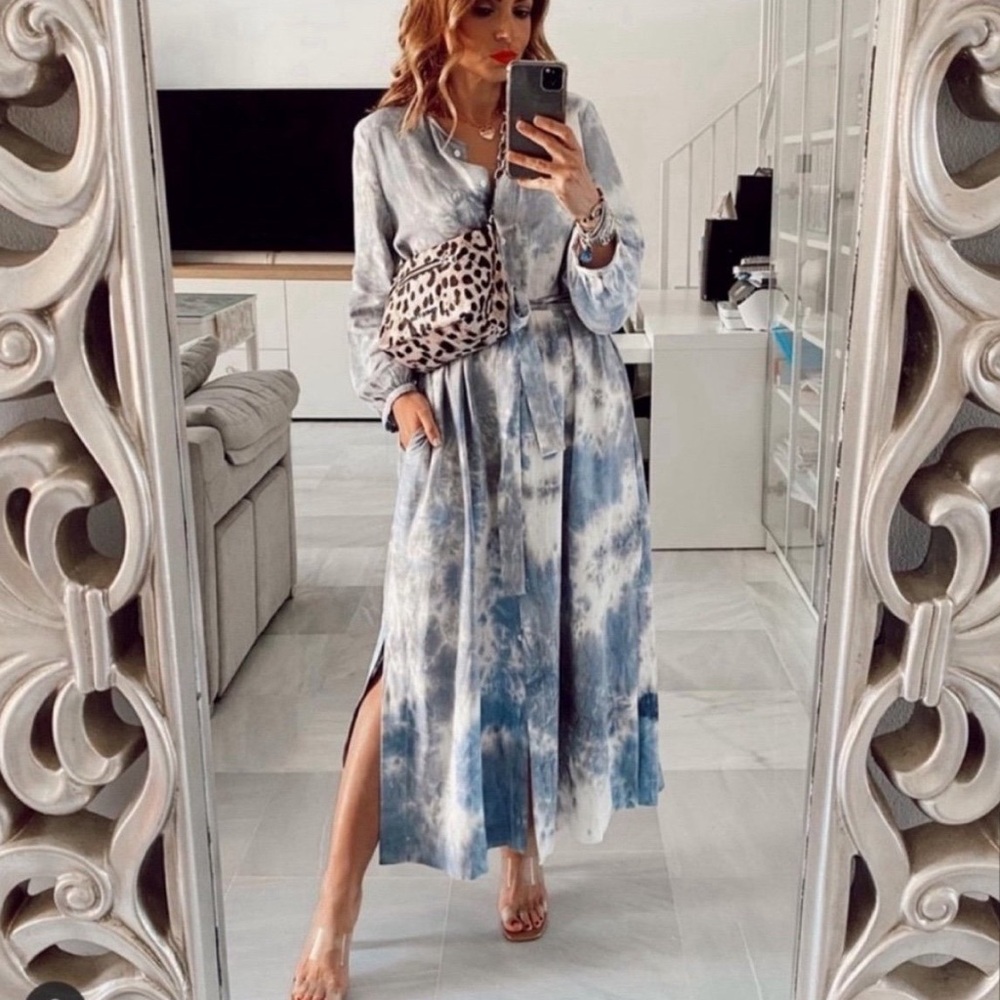 NWT ZARA Tie-Dye Midi Dress Blogger Favorite